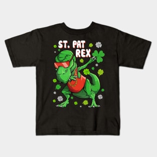 Dabbing Dinosaur Patrick's Day Kids T-Shirt